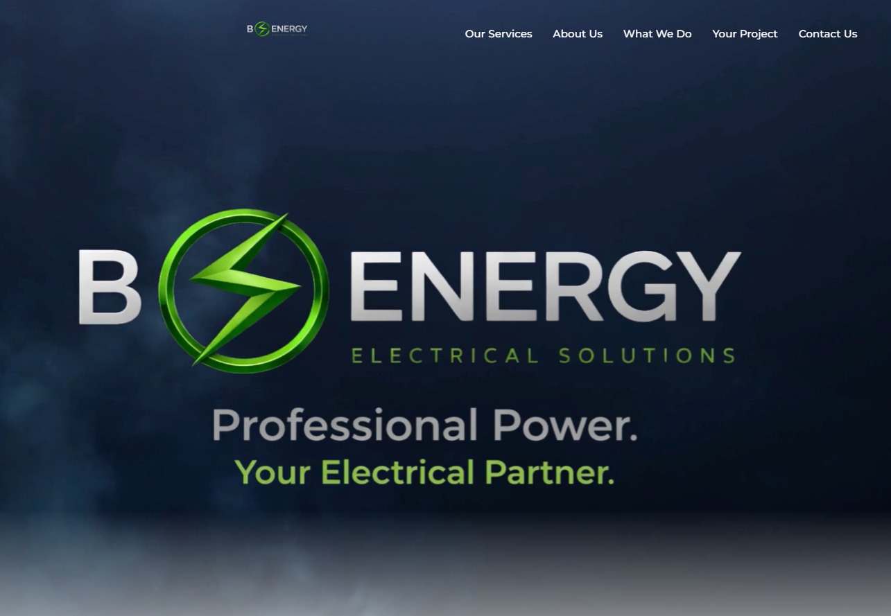 B Energy Electrical - Electrical Services website screenshot