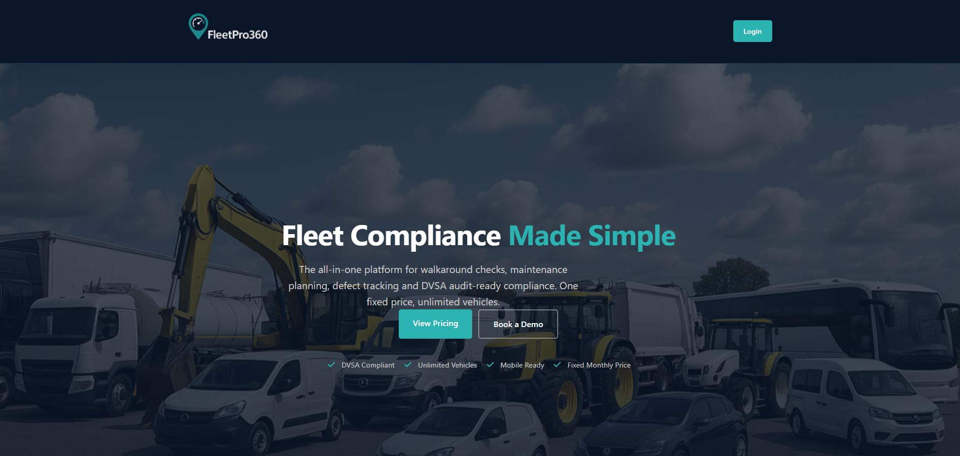 FleetPro360 - Fleet Management website screenshot