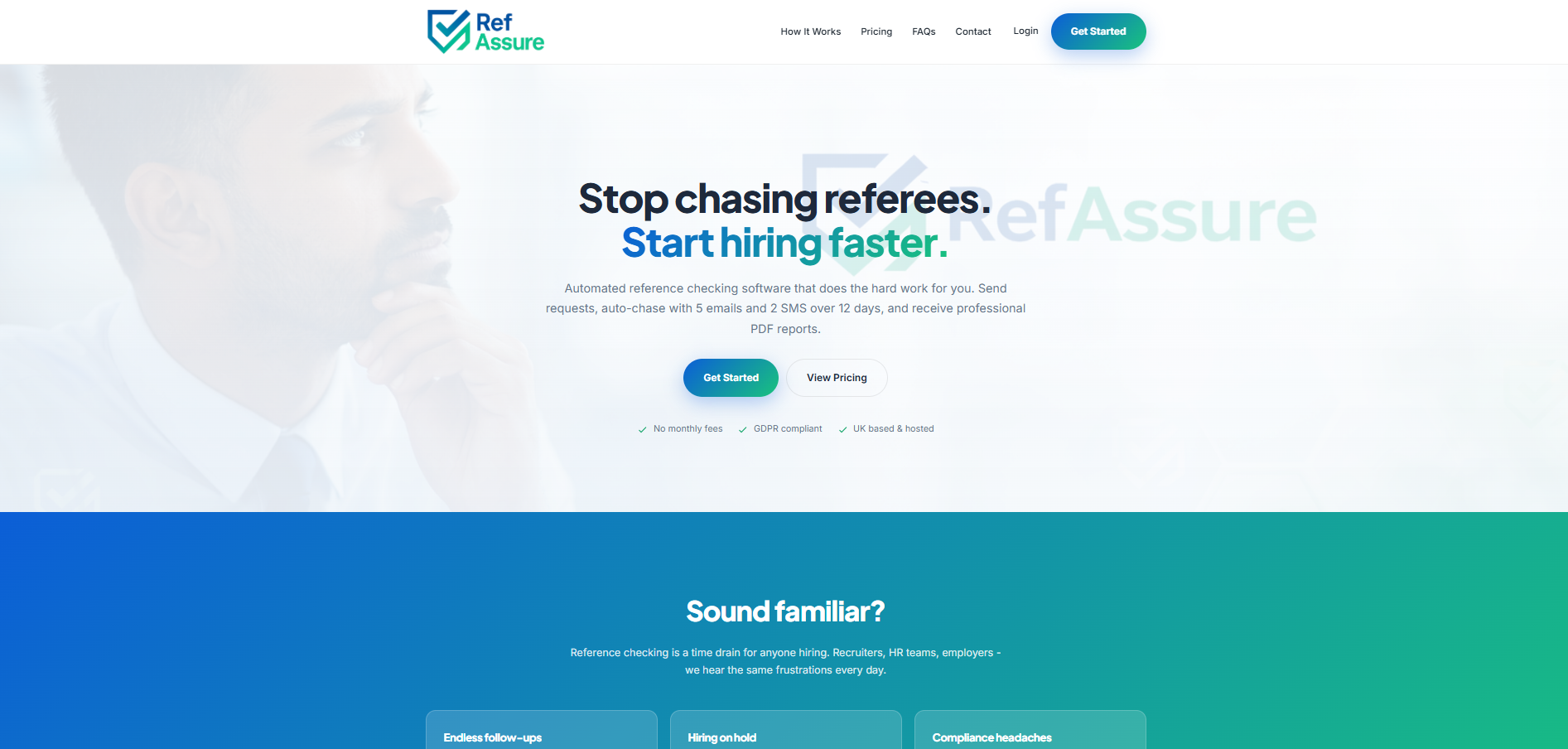 RefAssure - Recruitment Technology website screenshot