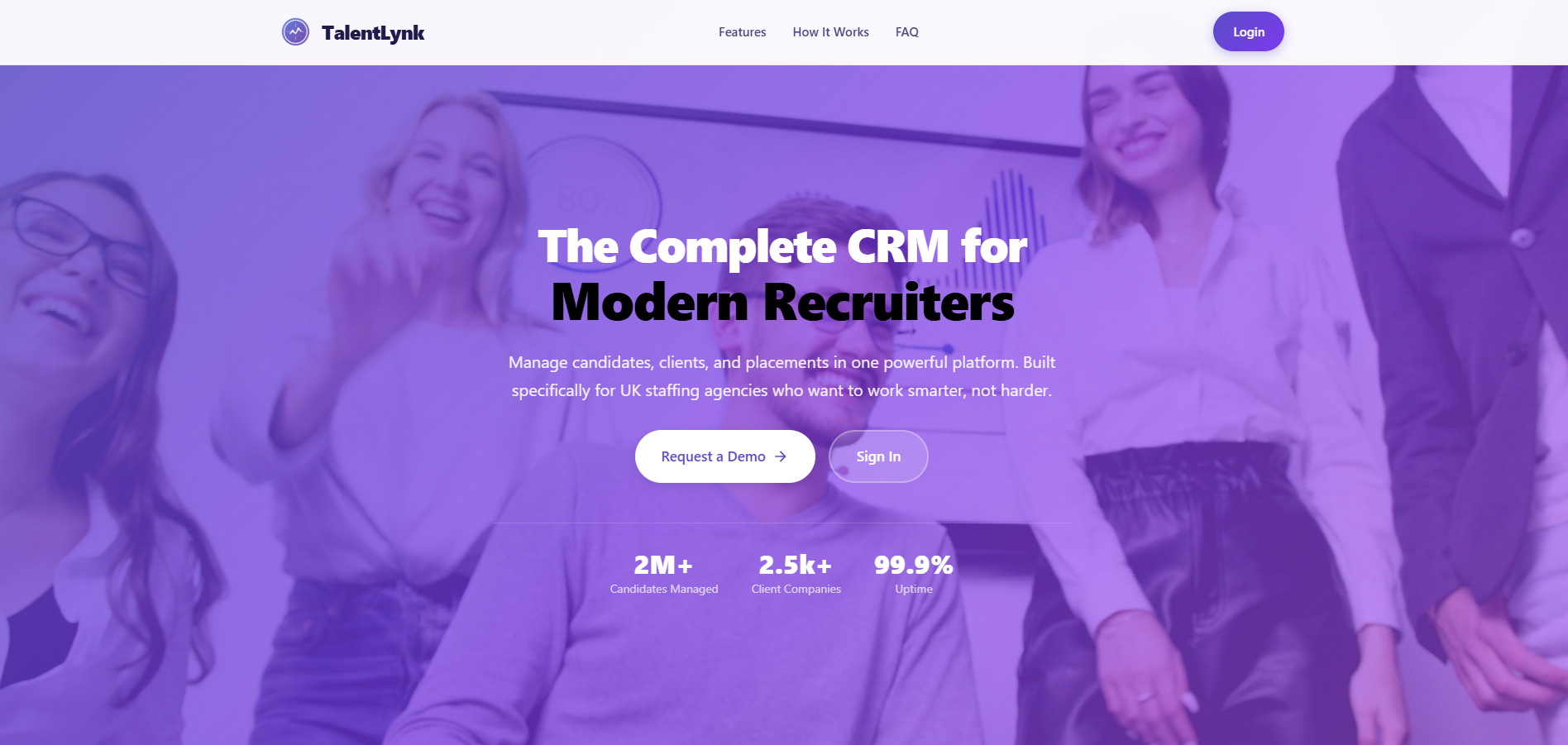 TalentLynk - Recruitment Technology website screenshot
