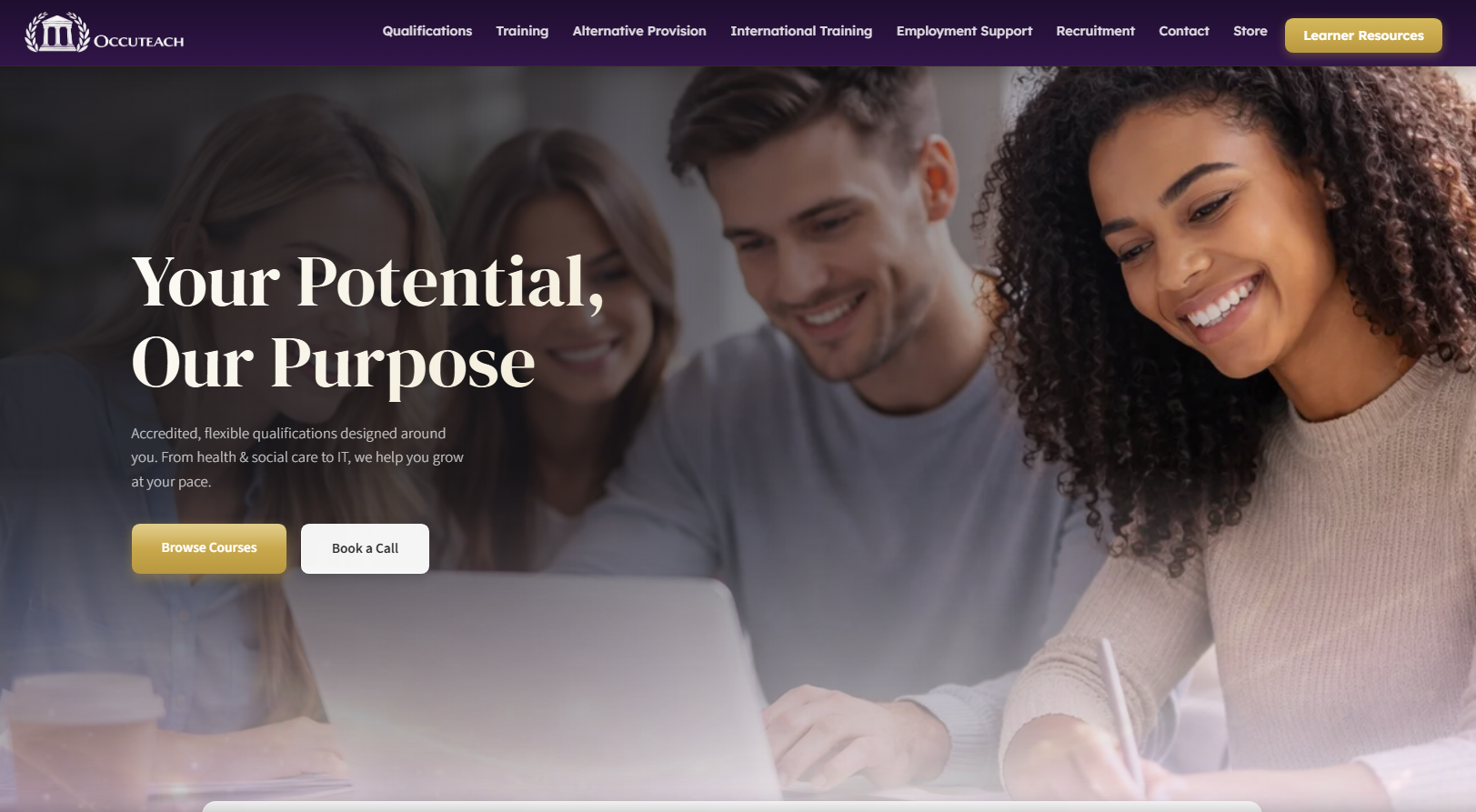 OccuTeach - Occupational Training website screenshot