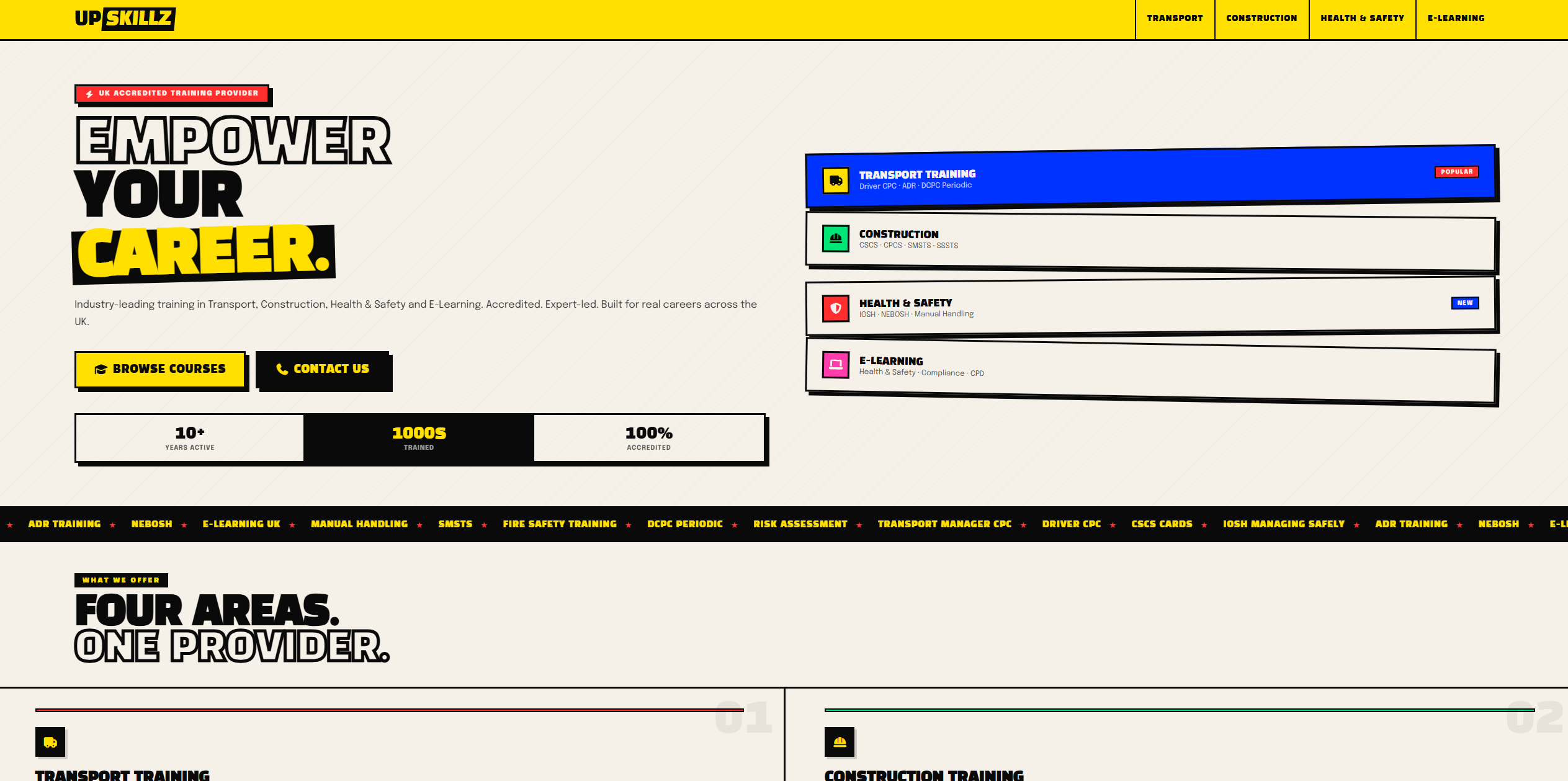 UpSkillz - Accredited Training Provider website screenshot