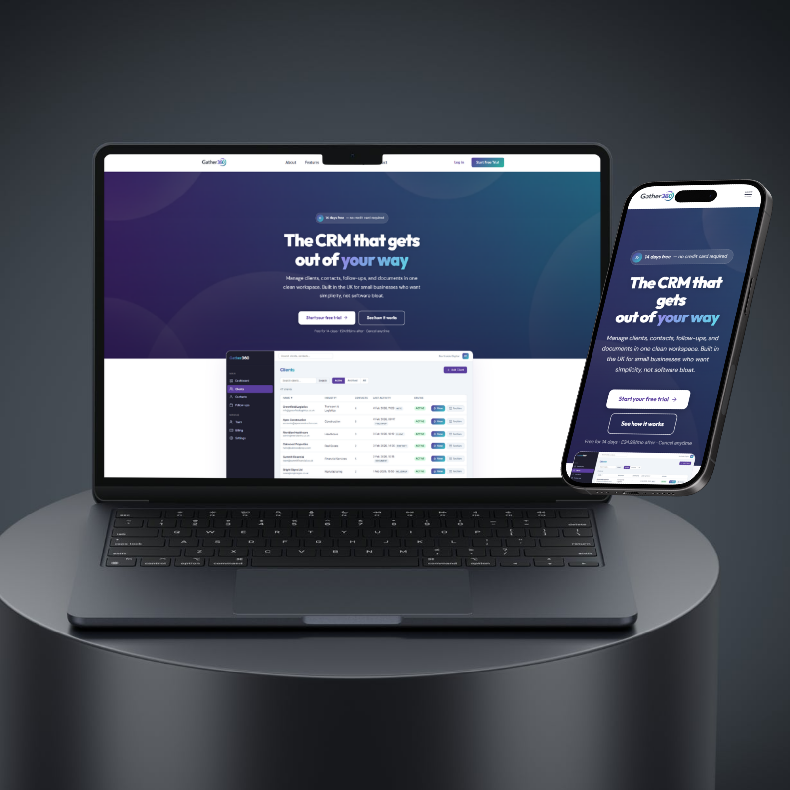 Gather360 — Business Software case study by Mako Digital
