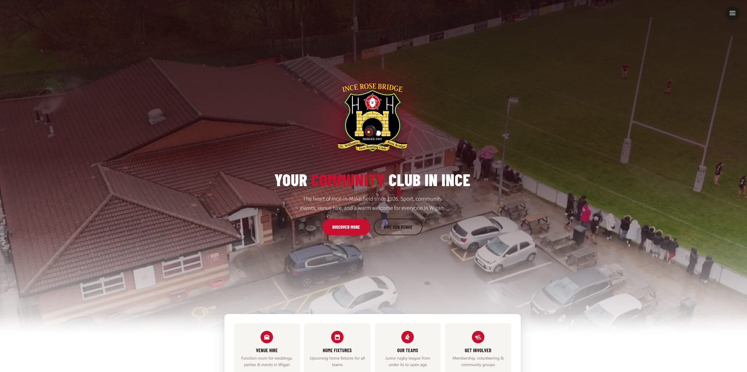 Ince Rose Bridge Sports & Community Club website built by Mako Digital