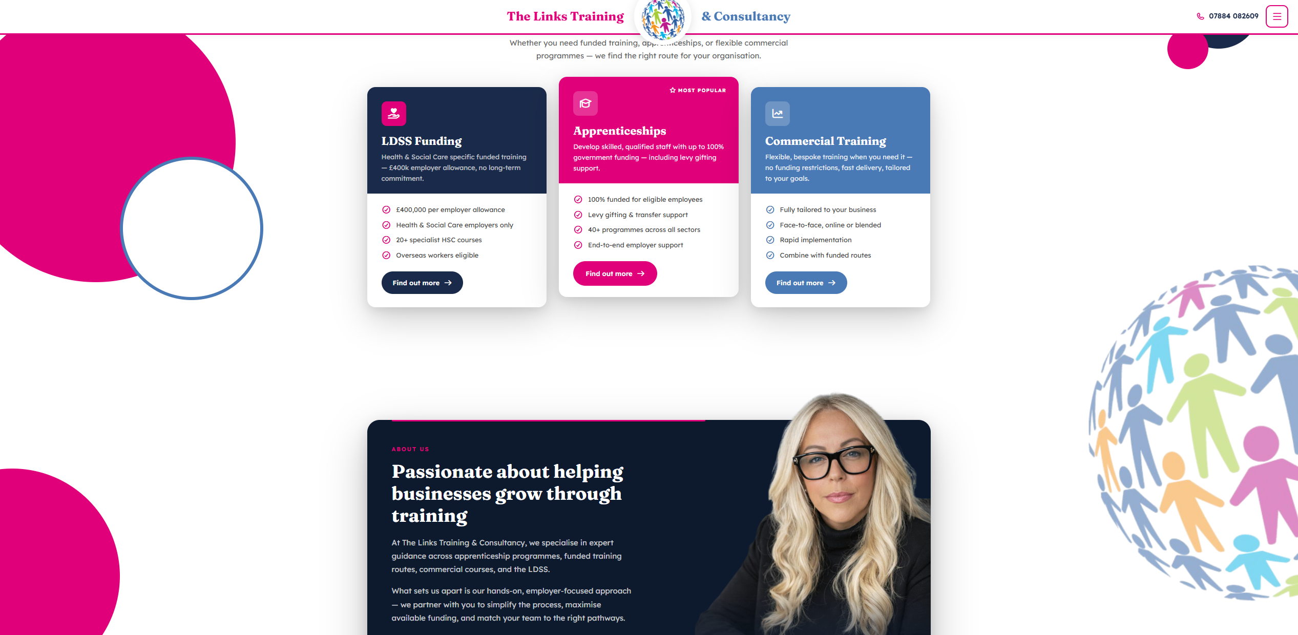 The Links Training & Consultancy website built by Mako Digital