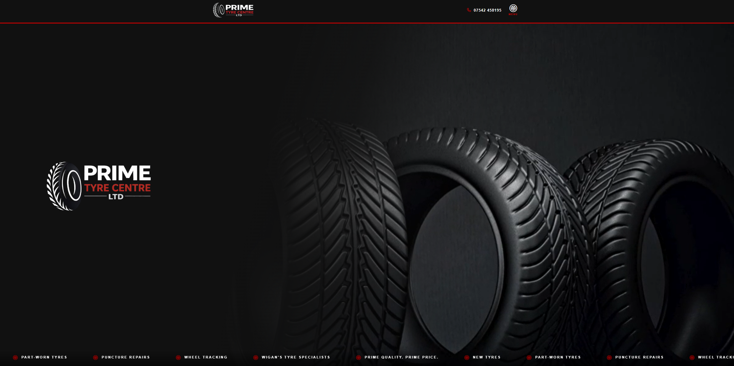 Prime Tyres website built by Mako Digital