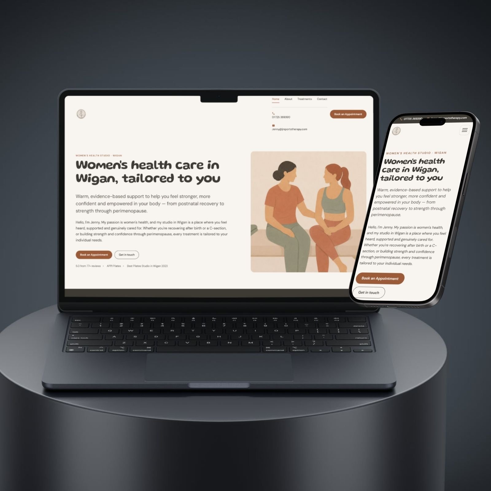 Jenny Richmond Studio — Women's Health & Sports Therapy case study by Mako Digital